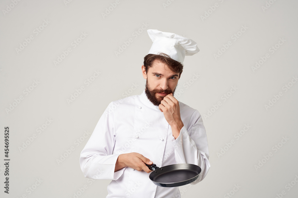 Chef kitchen utensils Job isolated background Chef kitchen utensils Job isolated background