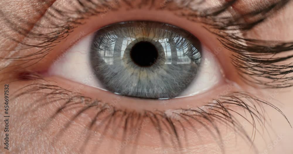 close up macro eye opening human iris beautiful blue eye healthy eyesight awareness concept