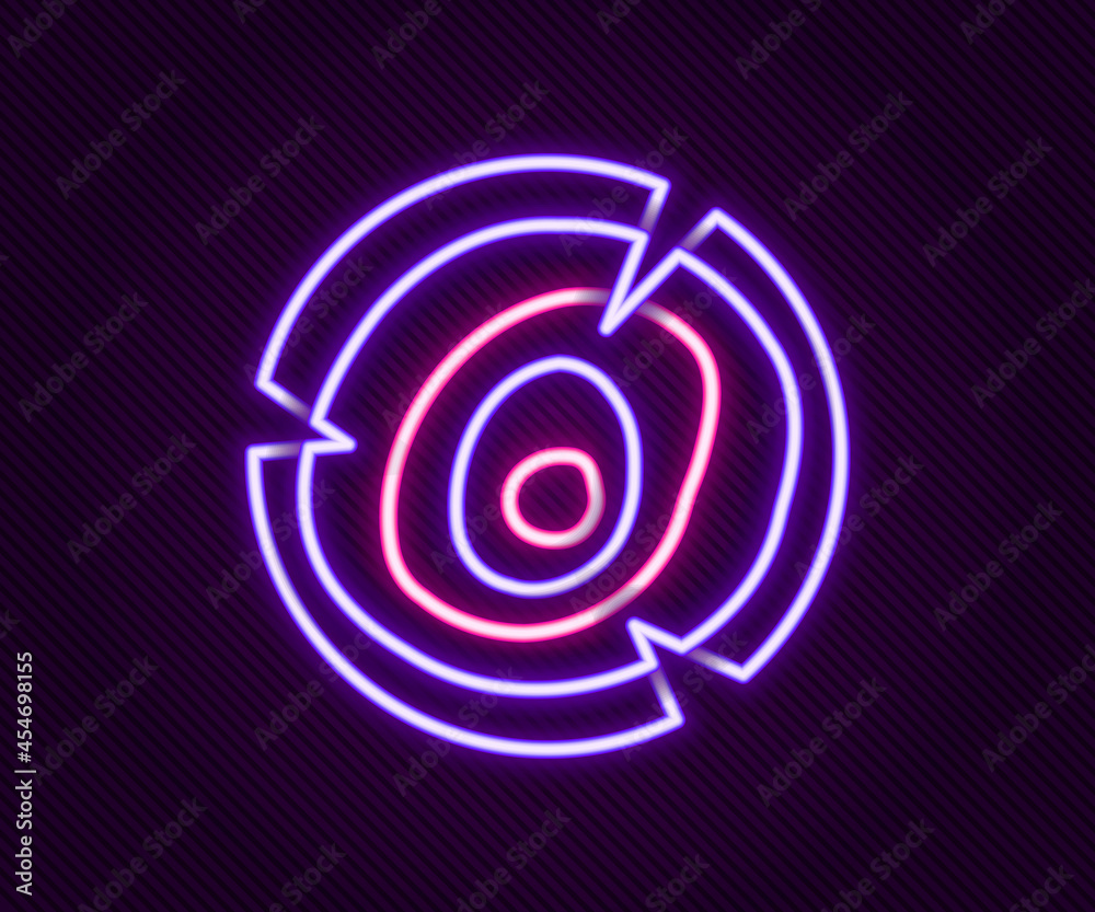 Glowing neon line Wooden logs icon isolated on black background. Stack of firewood. Colorful outline concept. Vector Glowing neon line Wooden logs icon isolated on black background. Stack of firewood. Colorful outline concept. Vector