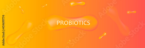 Probiotics Bacteria Vector illustration. Biology, Science background. Microscopic bacteria closeup.