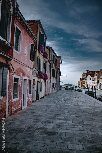 Venetian canals in heat summer day