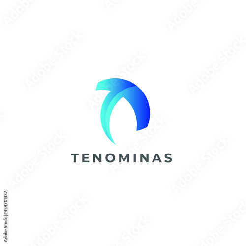 Vector abstract origami letter T logo template. Material design