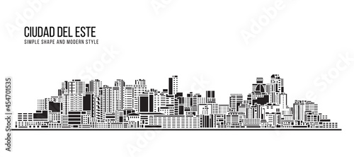 Cityscape Building Abstract Simple shape and modern style art Vector design - Ciudad del Este