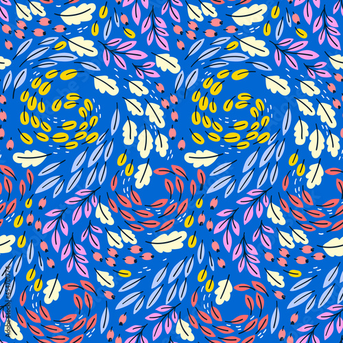 Bright seamless pattern with autumn leaves. Fall background. 