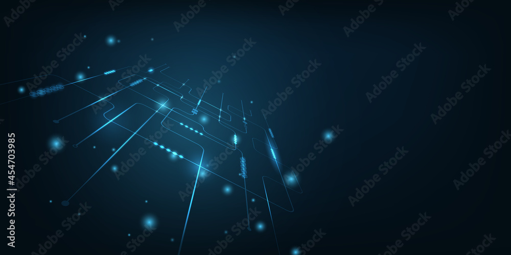 Obraz premium Vector futuristic circuit doard, Electronic motherboard. Commucation and engineering concept. Digital technology concept for background.