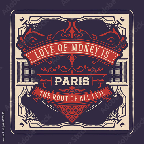 Western card with vintage style