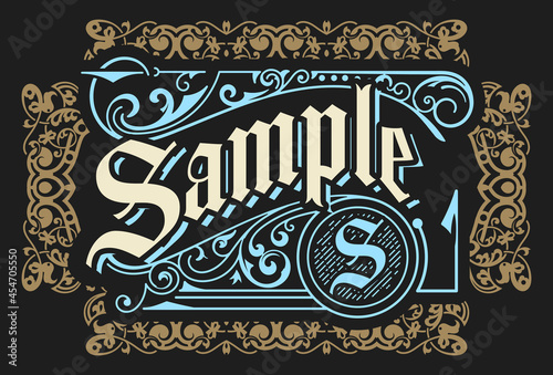 Western card with vintage style