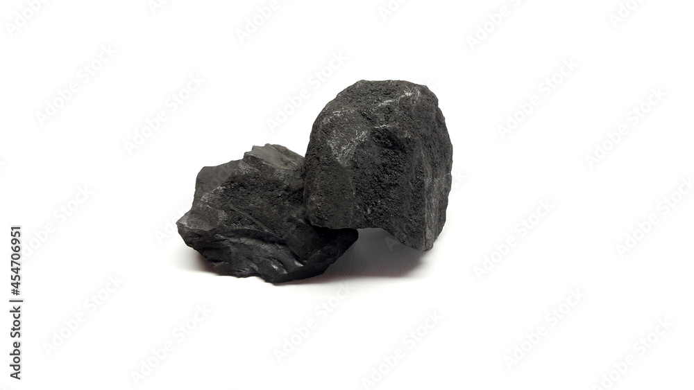 Naklejka premium Sindh Tharparkar Desert Natural Coal Isolated on White Background