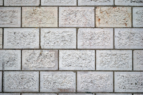 Close Up of Wall with Rough Textured Stone Blocks