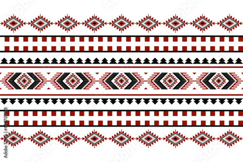 Geometric ethnic oriental seamless pattern traditional Design for background,carpet,wallpaper.clothing,wrapping,Batik fabric,Vector illustration.embroidery style - Sadu, sadou, sadow or sado