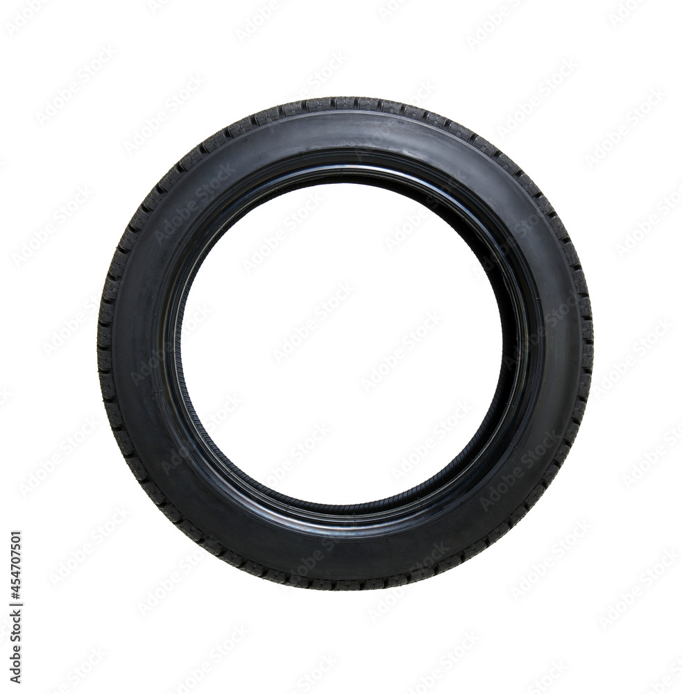 Fototapeta premium Car tire isolated on white