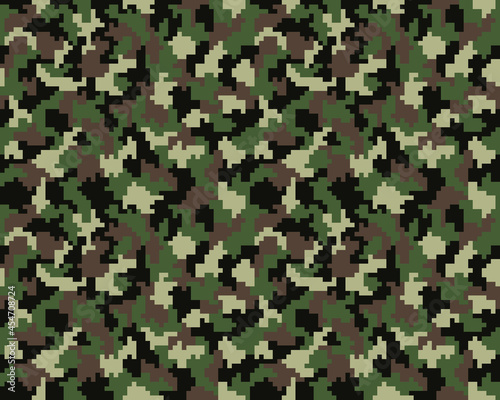 Pattern of digital green camouflage, Seamless background