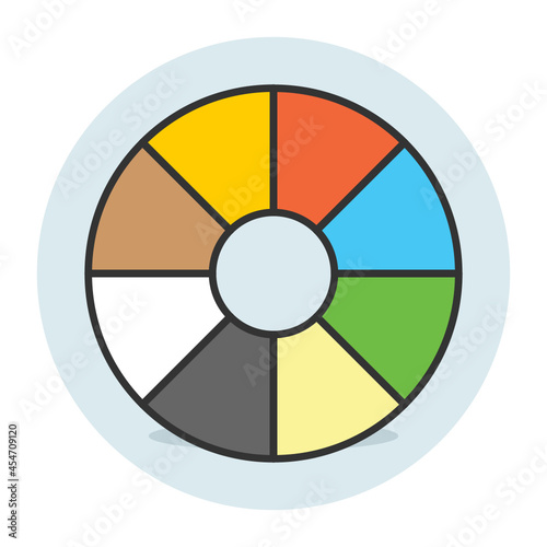 Symmetric color wheel Concept, Colours Circles Vector Icon Design, Offset Printing Symbol, Digital Printer Services Sign, Cmyk Color print equipment Stock illustration