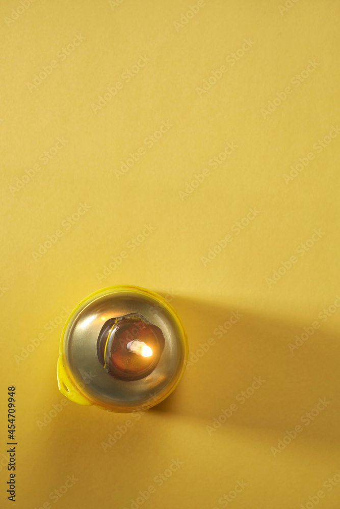 Top view Ramadan Oil Lamp or Muslim tradition oil lamp glow during celebration Top view Ramadan Oil Lamp or Muslim tradition oil lamp glow during celebration
