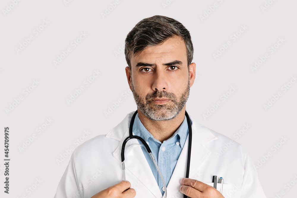 Headshot of male doctor on white background Headshot of male doctor on white background