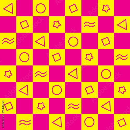 Chess Board Confetti Seamless Pattern - Amazing seamless vector pattern of a confetti suitable for background, fabric pattern, design assets, wrapping paper, wallpaper and illustration in general