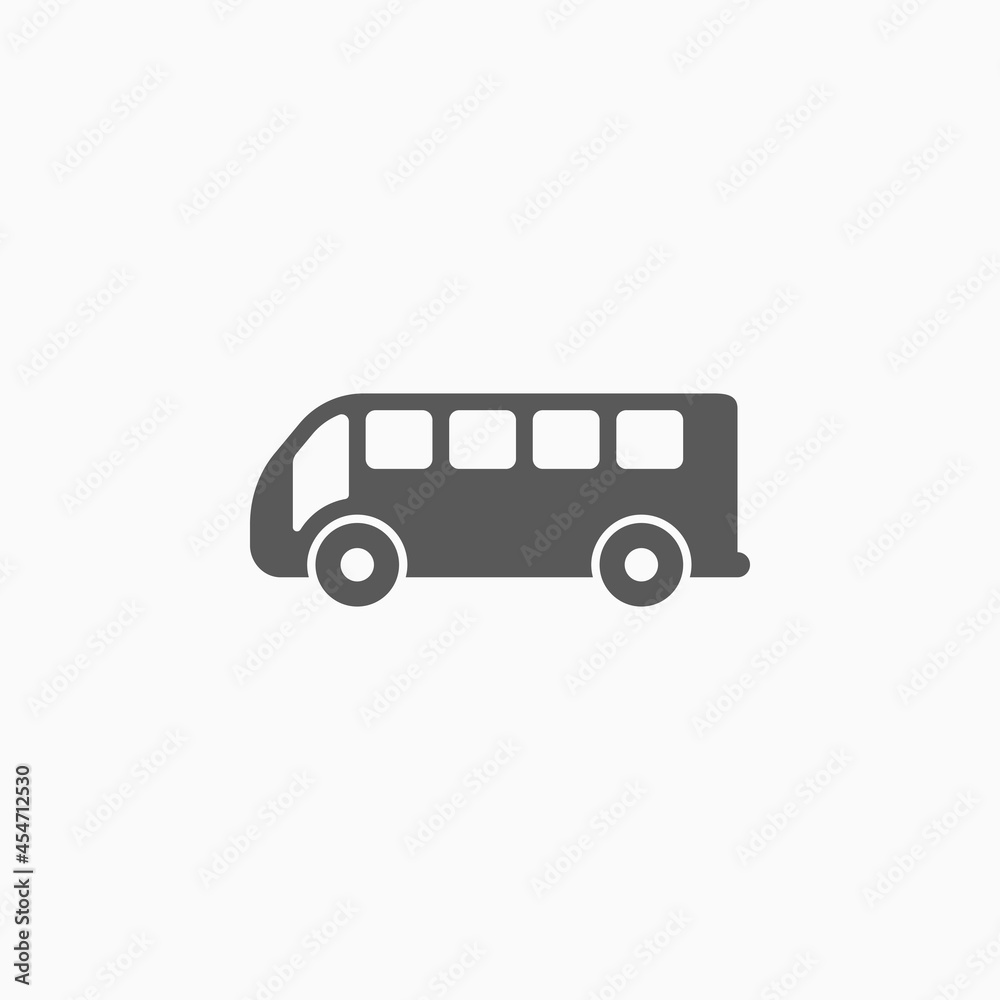 bus icon, vehicle vector, transport illustration