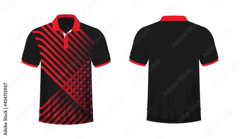 T-shirt Polo red and black template for design on white background. Vector illustration eps 10. T-shirt Polo red and black template for design on white background. Vector illustration eps 10.