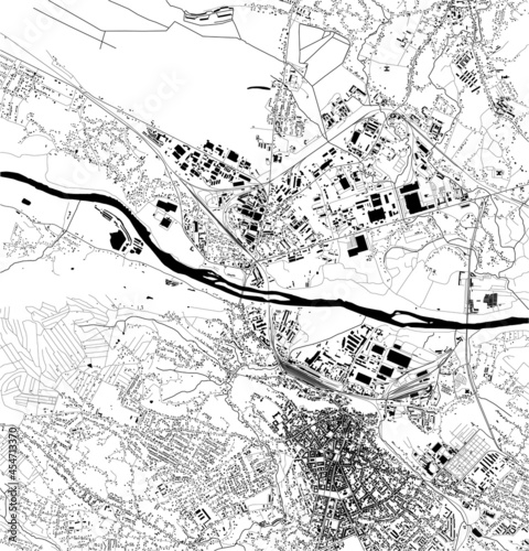 map of the city of Chernivtsi, Ukraine