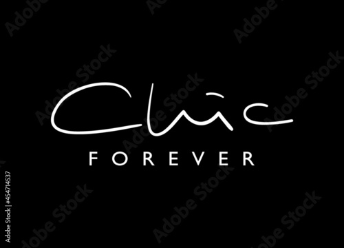 Chic hand lettering slogan text on black, design for fashion graphics, t shirt prints etc