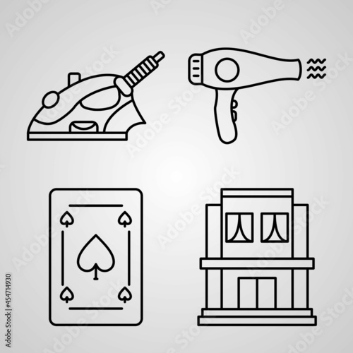 Hotel Line Icon Set Collection of Vector Symbol in Trendy Outline Style