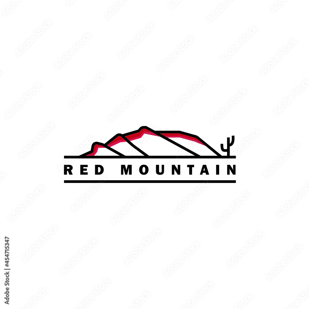 like Camelback Mountain Shape logo design, Mountain with Cactus like Camelback Mountain Shape logo design, Mountain with Cactus
