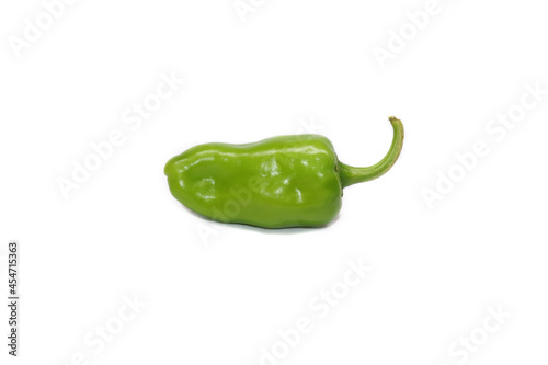 Green Cubanelle Pepper Isolated With White Background