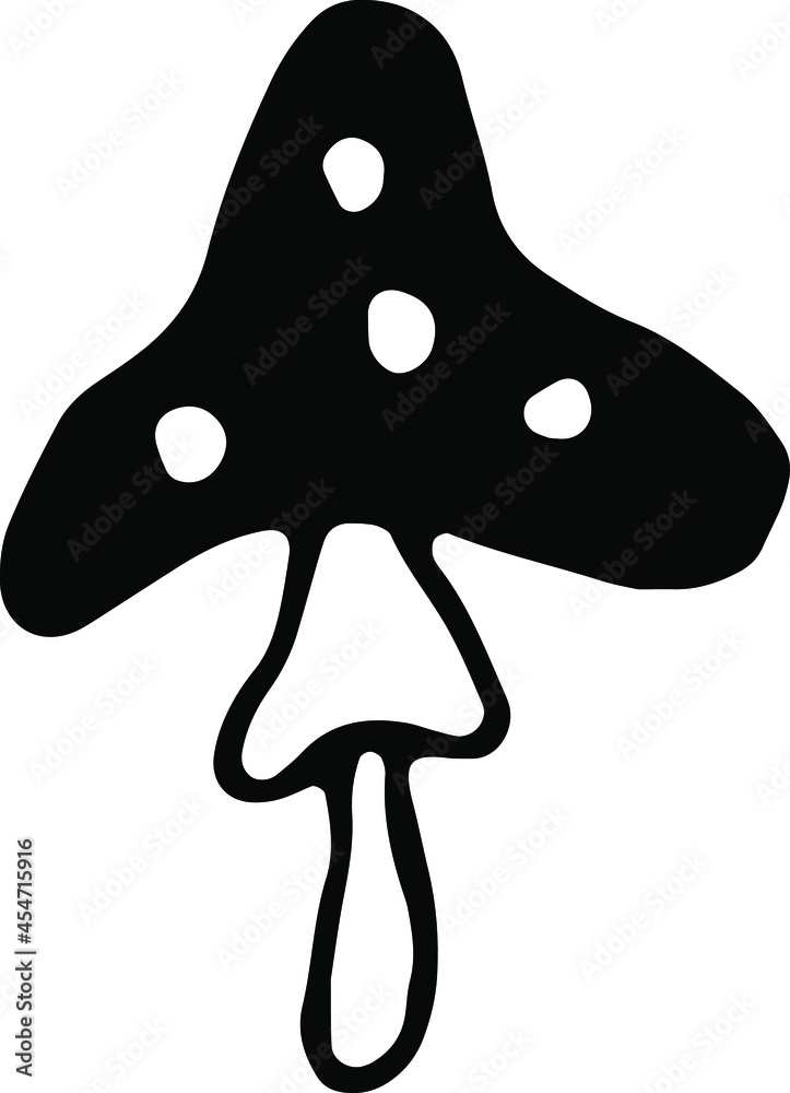 mushroom, isolated vector image, hand drawn mushroom, isolated vector image, hand drawn