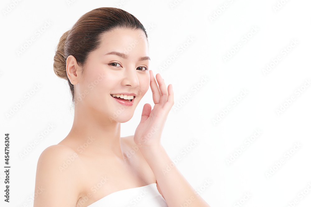 Beautiful young asian woman with clean fresh skin on white background, Face care, Facial treatment, Cosmetology, beauty and spa, Asian women portrait. Beautiful young asian woman with clean fresh skin on white background, Face care, Facial treatment, Cosmetology, beauty and spa, Asian women portrait.