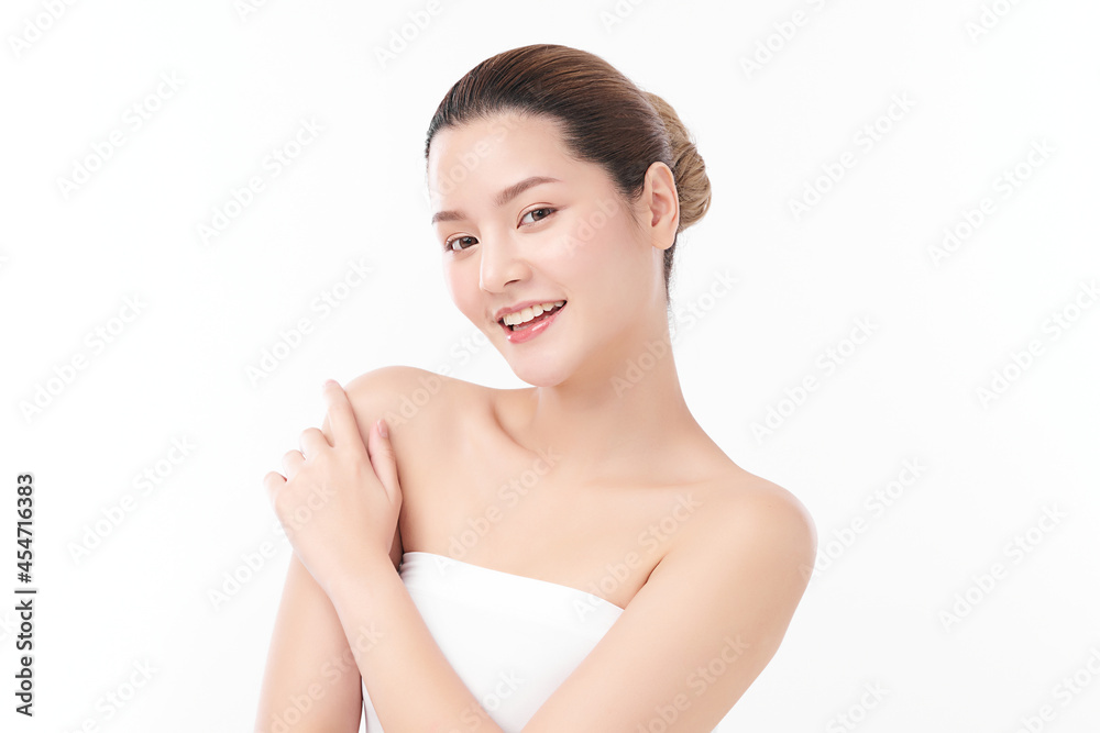 Beautiful young asian woman with clean fresh skin on white background, Face care, Facial treatment, Cosmetology, beauty and spa, Asian women portrait. Beautiful young asian woman with clean fresh skin on white background, Face care, Facial treatment, Cosmetology, beauty and spa, Asian women portrait.