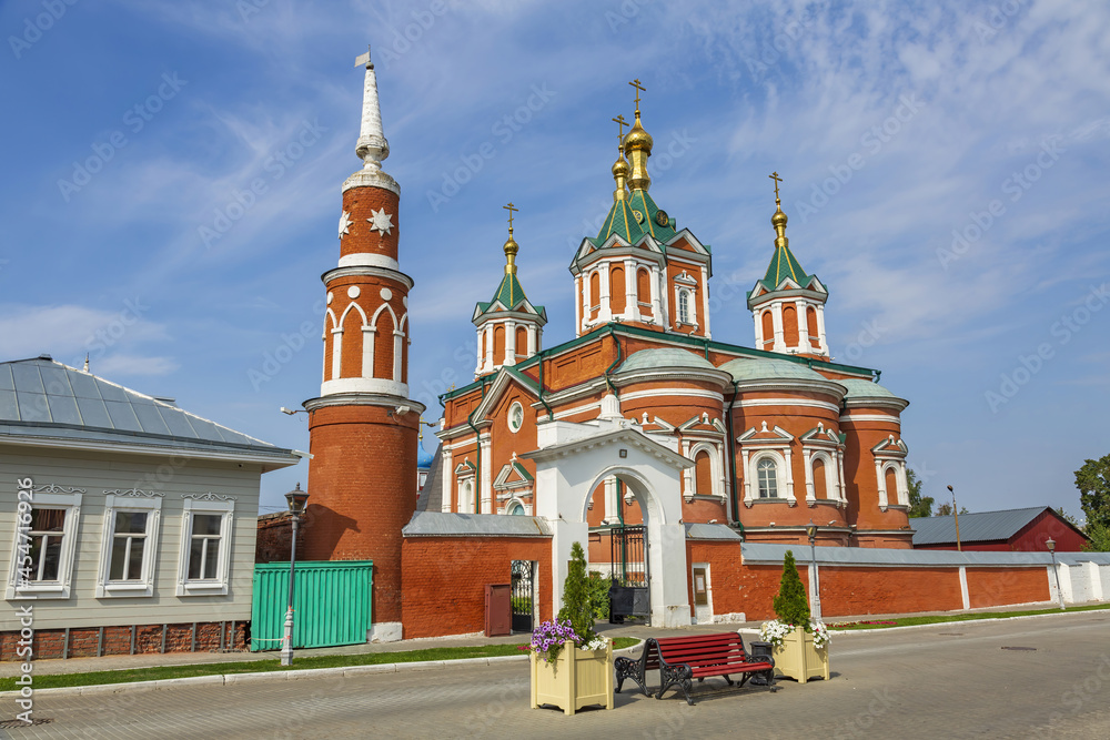 Fototapeta premium Exterior of the orthodox church of the Uspensky Brusensky women's monastery. Founded in 1552. Kolomna, Russia