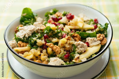 Kale Salad with Apples, Walnuts and Pomegranates