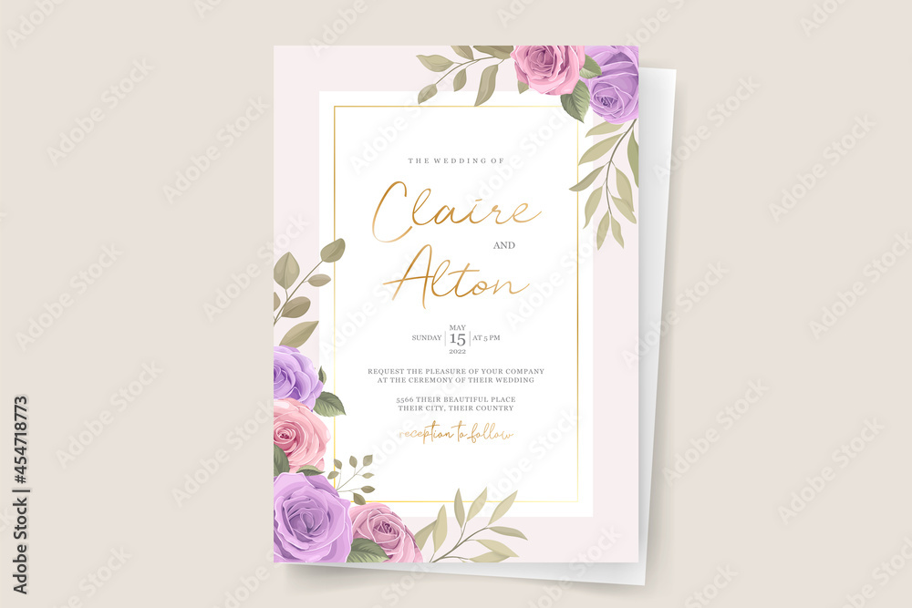 Beautiful flower wedding invitation card template Beautiful flower wedding invitation card template