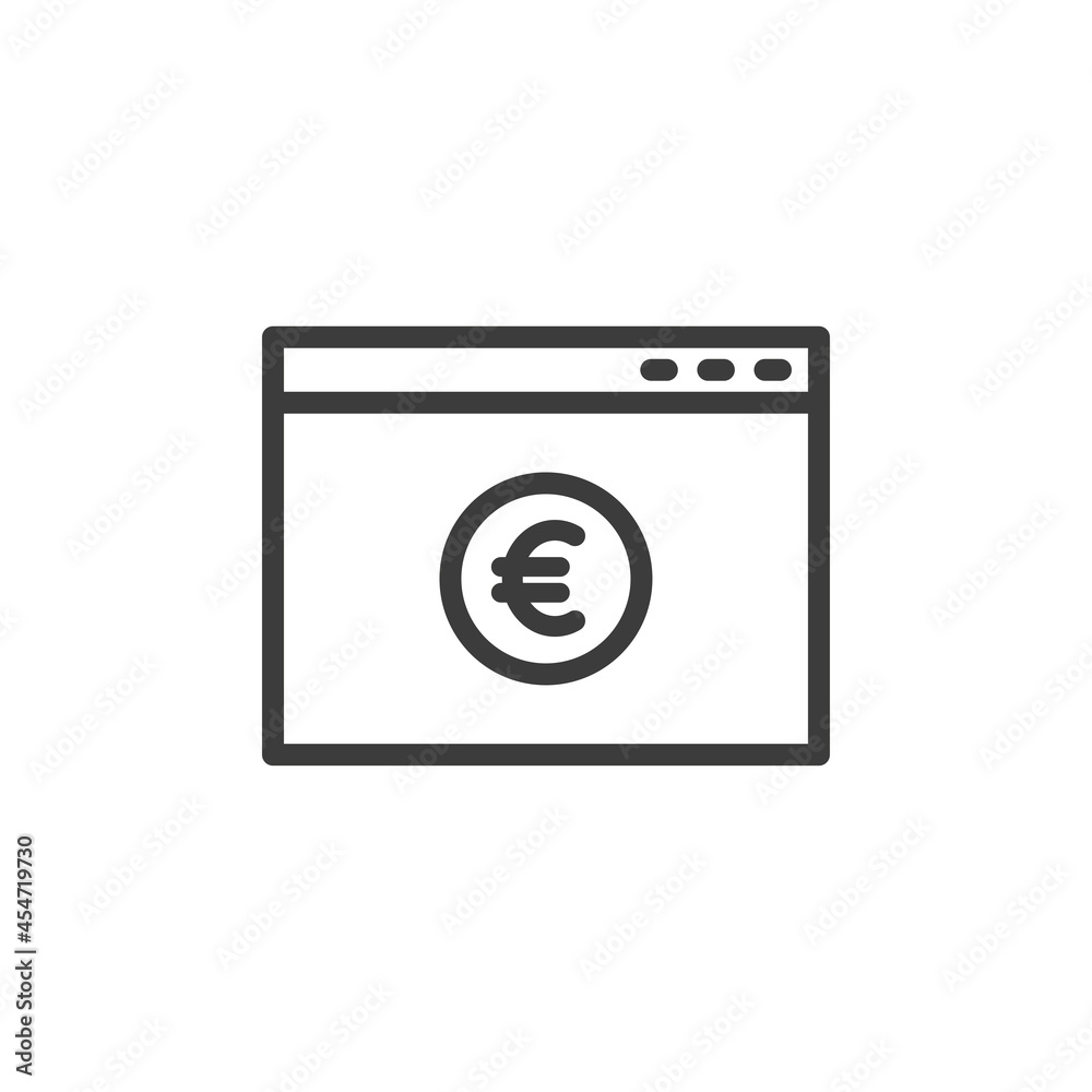 Webpage with euro icon and white background Webpage with euro icon and white background