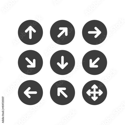 Free Download Set of 9 arrow icons. Direction or navigation icons with white background - GFXLoad