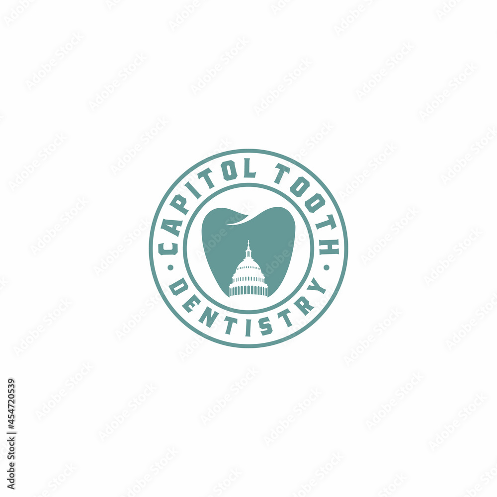 Capitol Hill Dental Emblem Label Stamp Icon Logo Design Capitol Hill Dental Emblem Label Stamp Icon Logo Design
