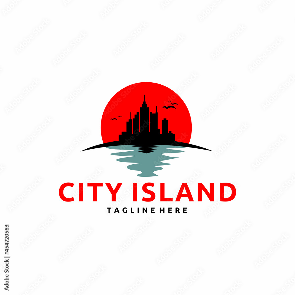 Island Logo Beach Building Logo Template Vector Icon Island Logo Beach Building Logo Template Vector Icon