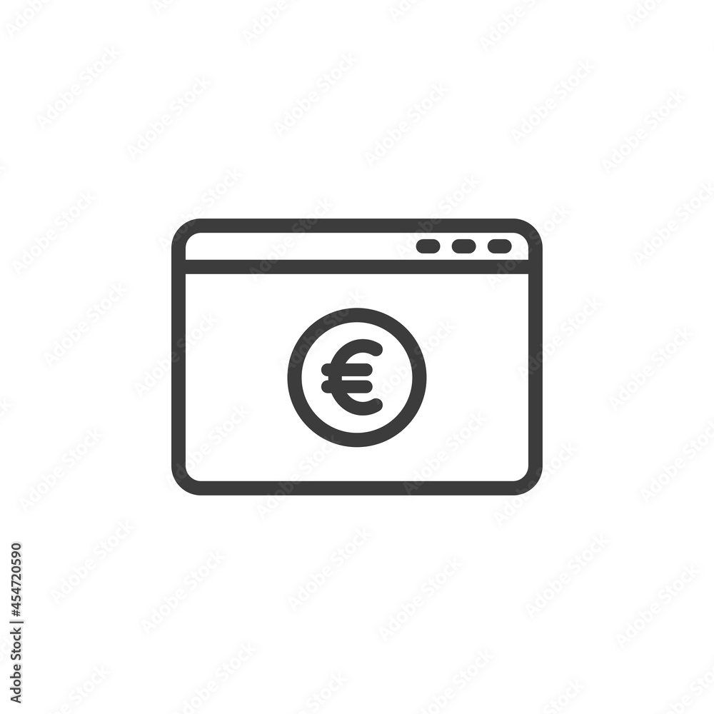 Web browser page with euro icon and white background. Web browser page with euro icon and white background.