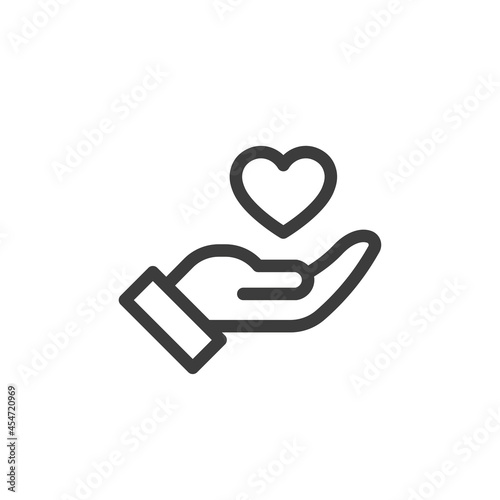 Heart in hands icon. Symbol icon for health care, love, family, nonprofit organizations