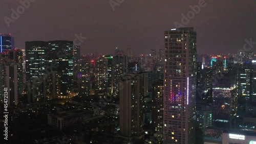 Wallpaper Mural aerial view of chengdu city night Torontodigital.ca