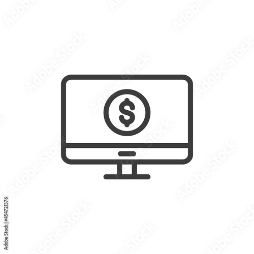 Desktop computer with dollar sign