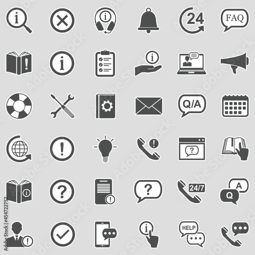 Information And Notification Icons. Sticker Design. Vector Illustration.