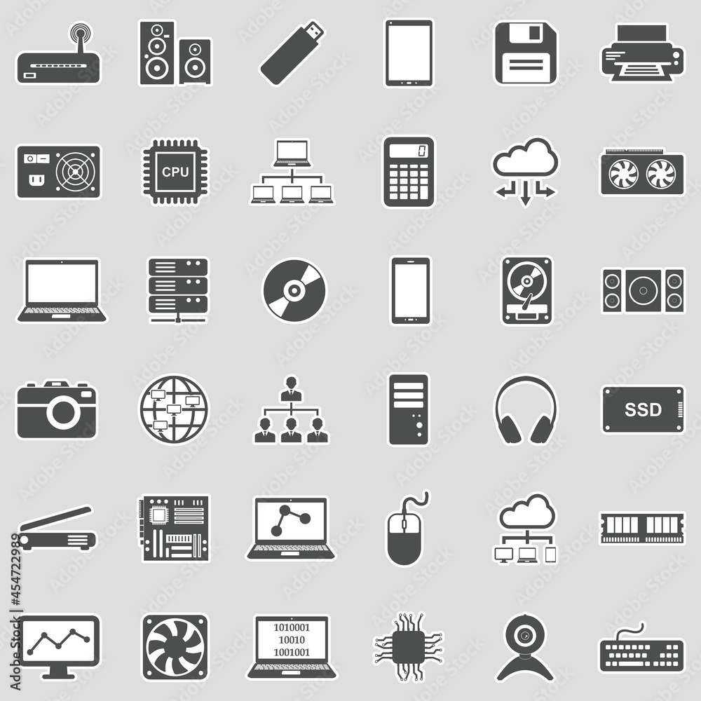IT Icons. Sticker Design. Vector Illustration. IT Icons. Sticker Design. Vector Illustration.