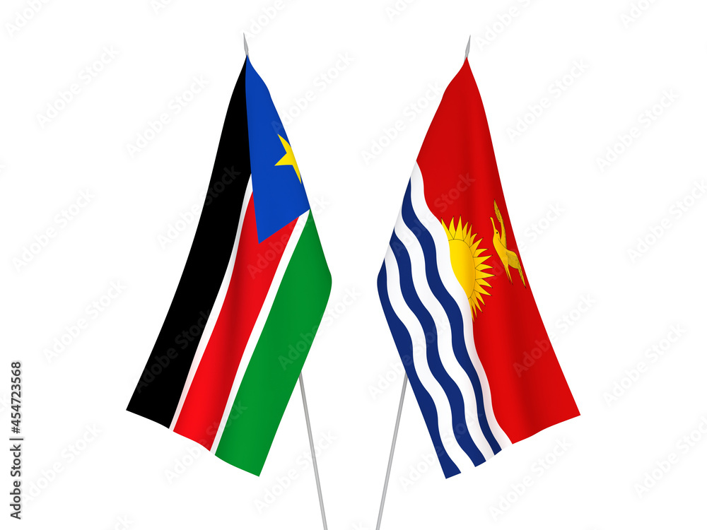 Republic of South Sudan and Republic of Kiribati flags