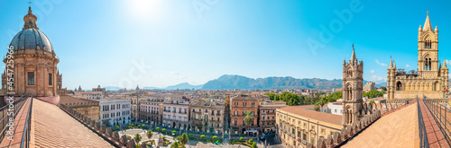 panoramic view at palermo from the rooftop of the palermo cathedral photo