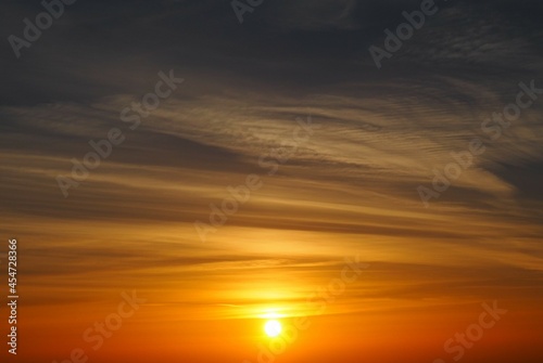 Beautiful orange sunrise in the Netherlands © Simone