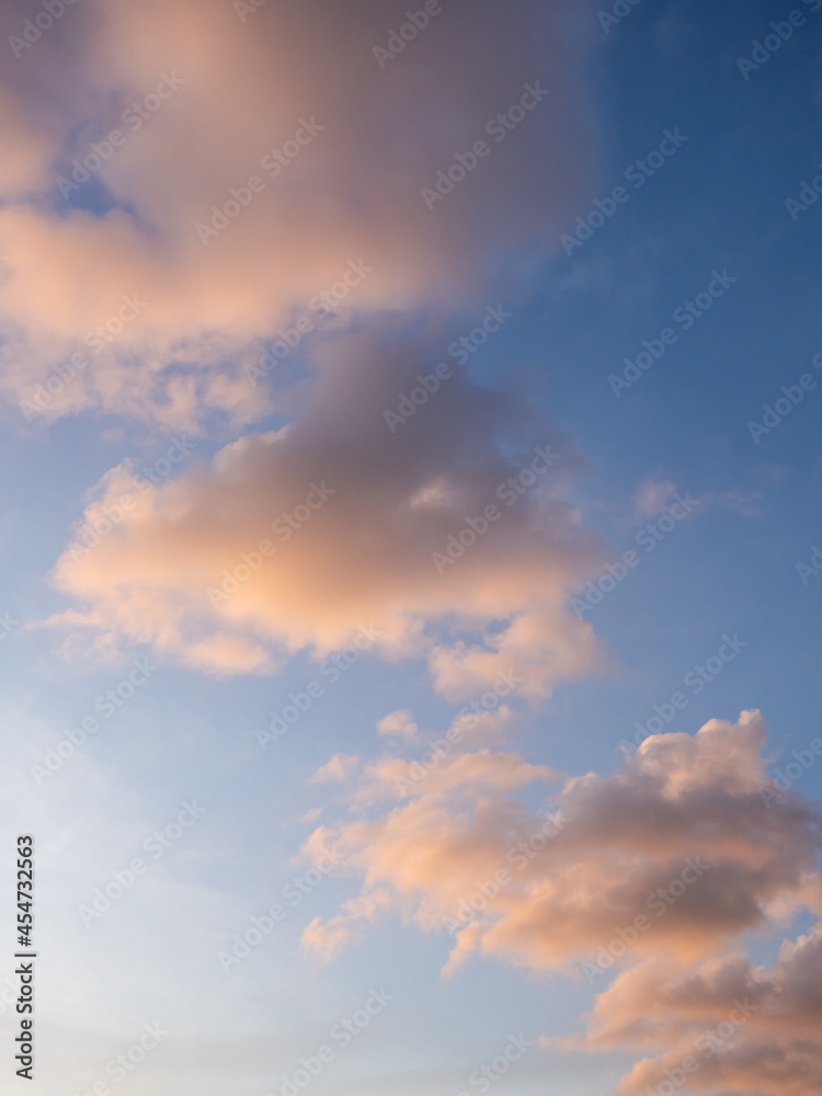 pink clouds in sunset time