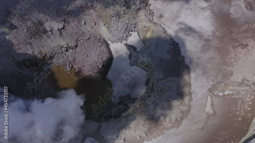 Above the Mutnovsky volcano crater with fumaroles photo