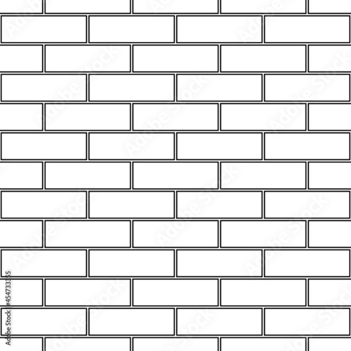Seamless brickwall pattern. Bricks cladding wall. Walling wallpaper. Geometric ornament. Grid background. Mosaic motif. Geometrical backdrop. Digital paper, textile print, web design. Vector artwork.