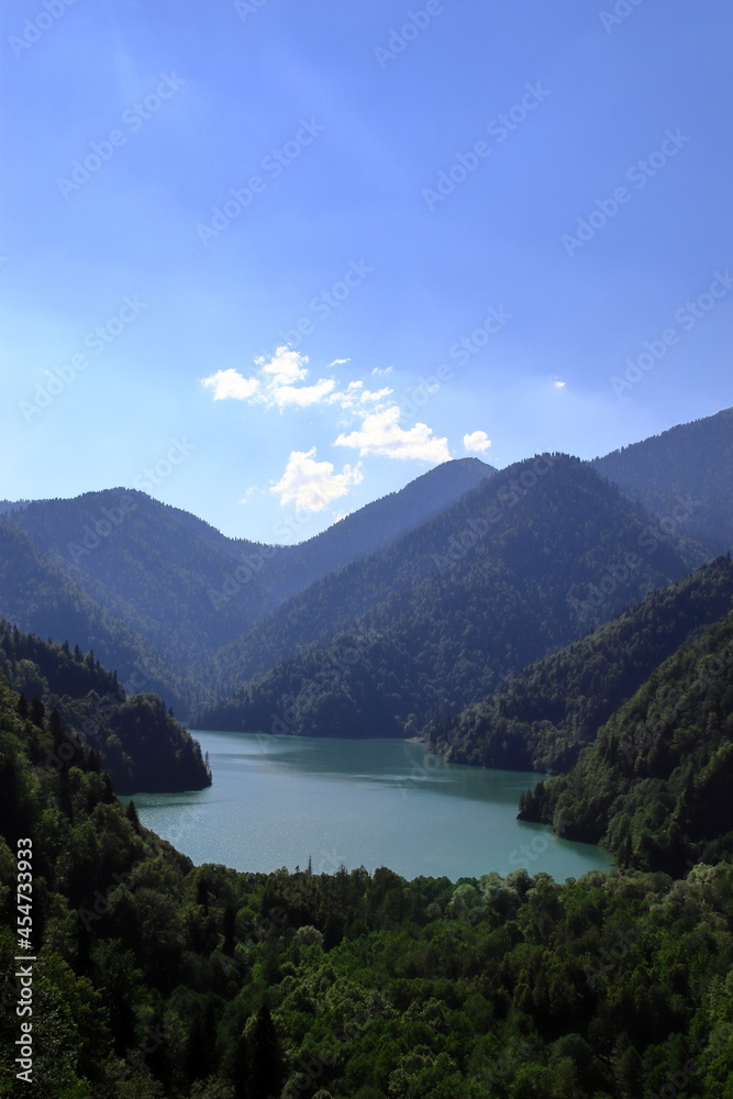 Fototapeta premium Photo of a mountain lake